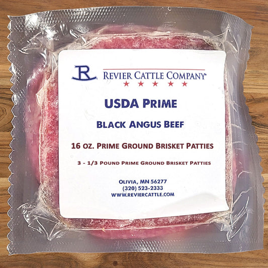 Revier USDA Prime Black Angus Beef Ground Brisket Patties