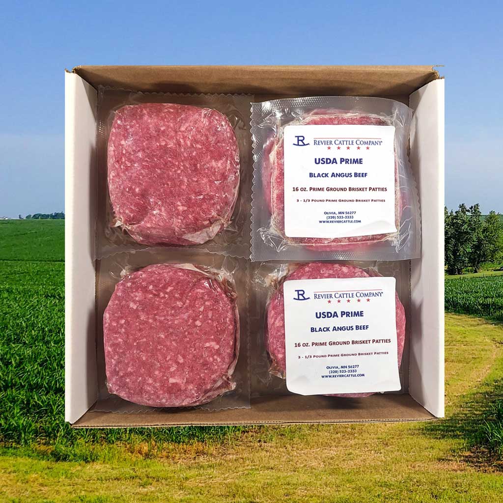 Revier USDA Prime Black Angus Beef Ground Brisket Patties