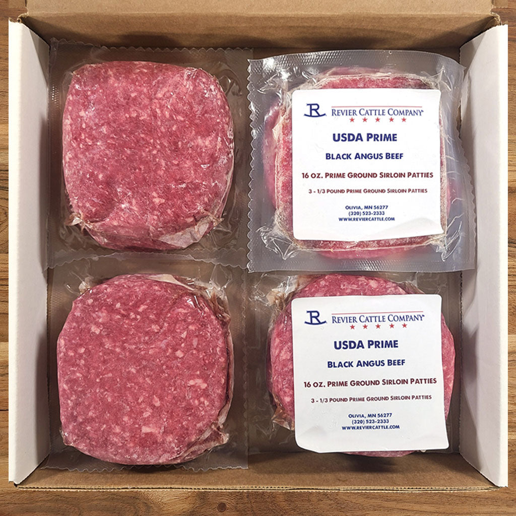 Revier USDA Prime Black Angus Beef Ground Sirloin Patties