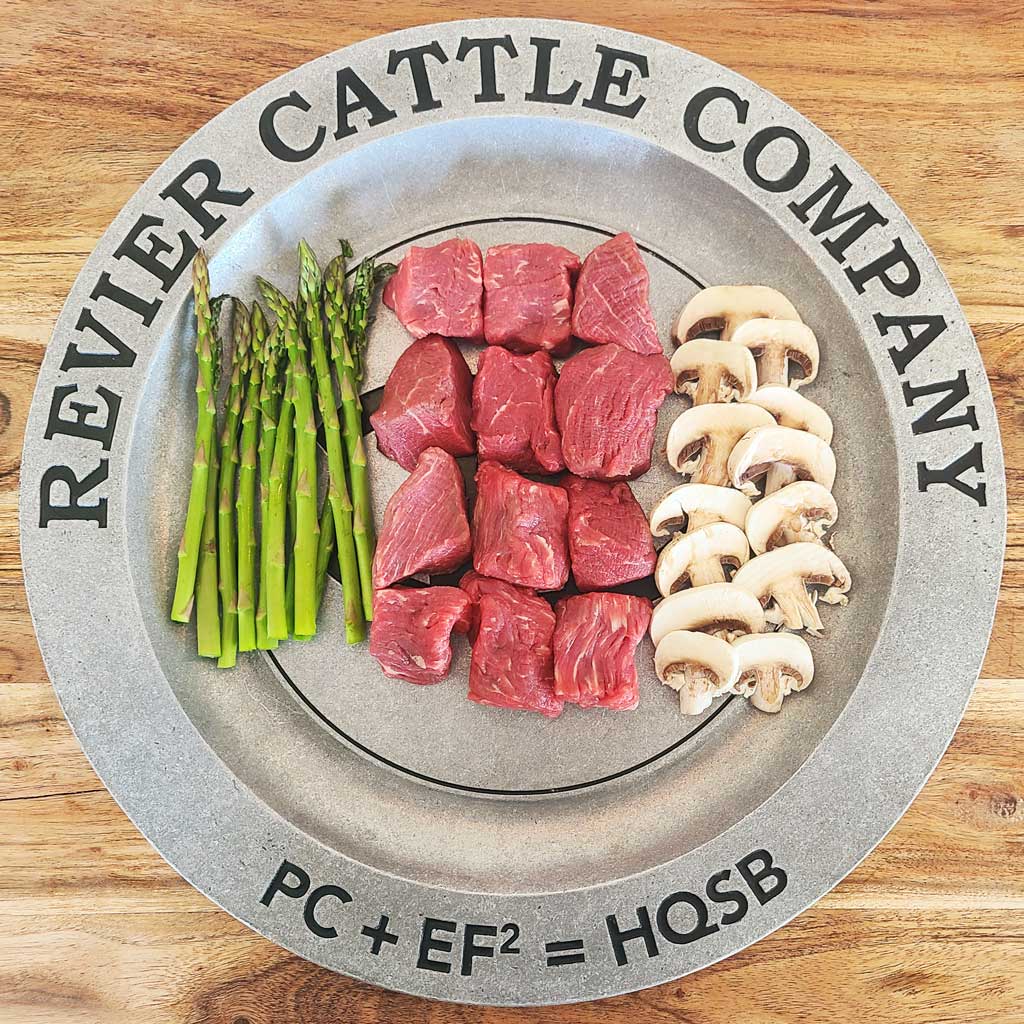 Revier Reserve Premium Tenderloin Steak Tips on Our Signature Plate